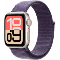 Apple Watch SE 3 GPS, 40mm Starlight Aluminum Case with Purple Fog Sport Loop